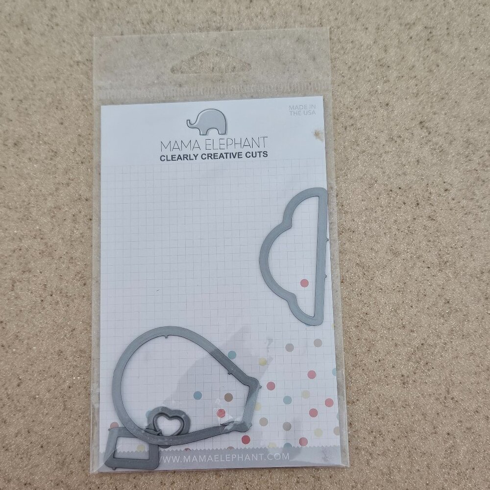 RARE MAMA ELEPHANT SUNNY SKIES METAL DIES CLOUD BALLOON HEART STEEL CUTTING DIE